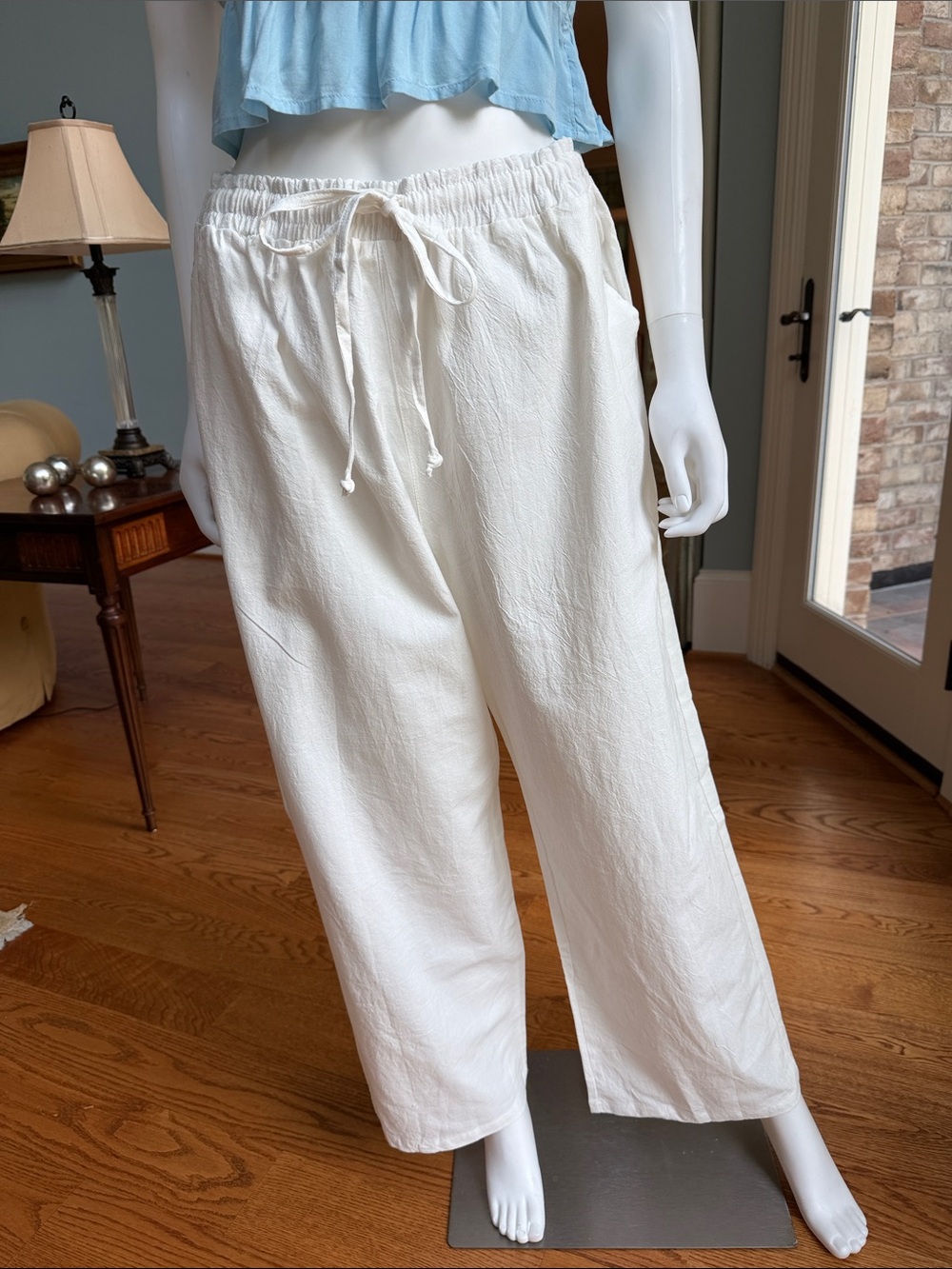 Coofandy Women’s White Drawstring Relaxed Joggers